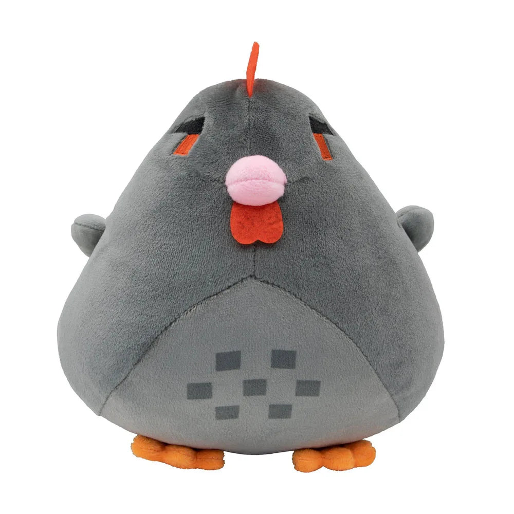 Figurine Peluche Animal - Poule 20 cm gris