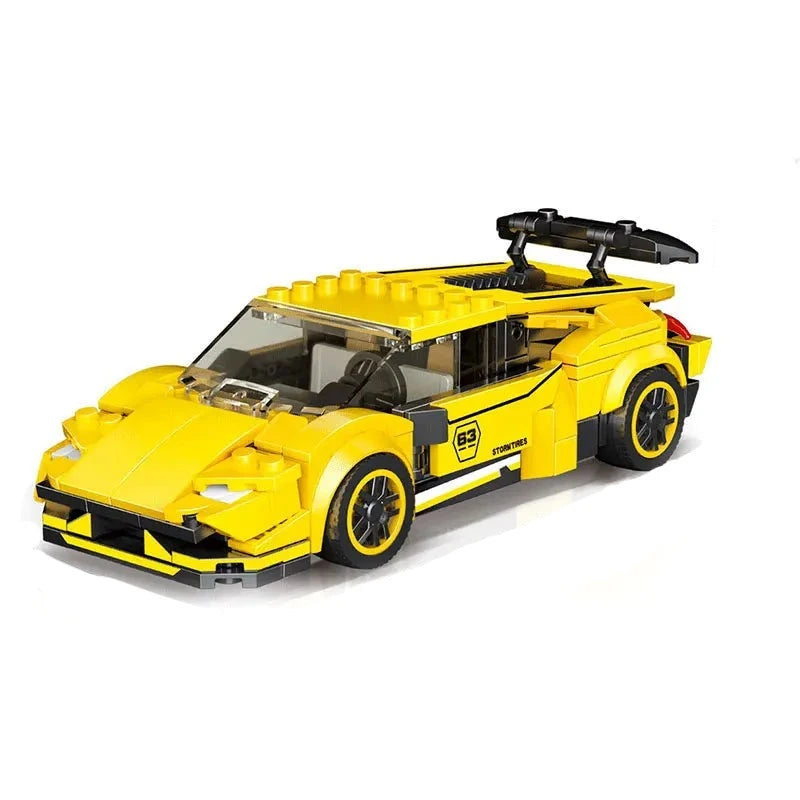 Figurine de Construction - Voiture de Sport Jaune
