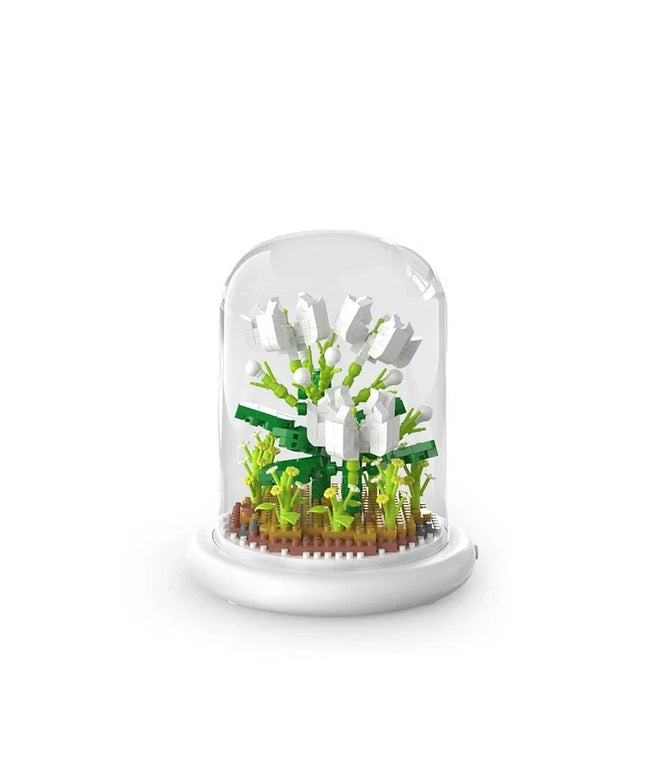 Figurine de Construction Terrarium de Fleurs #B 13.5 cm