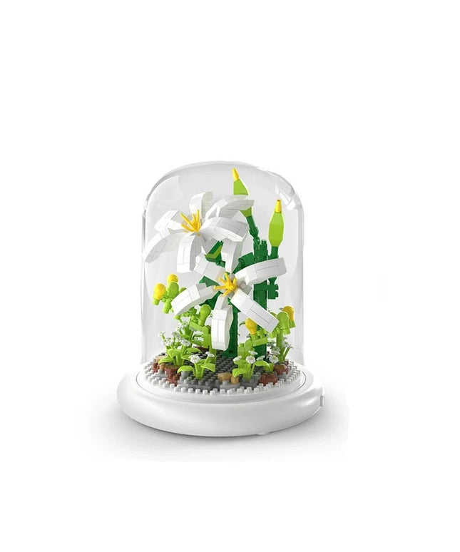 Figurine de Construction Terrarium de Fleurs #A 13.5 cm