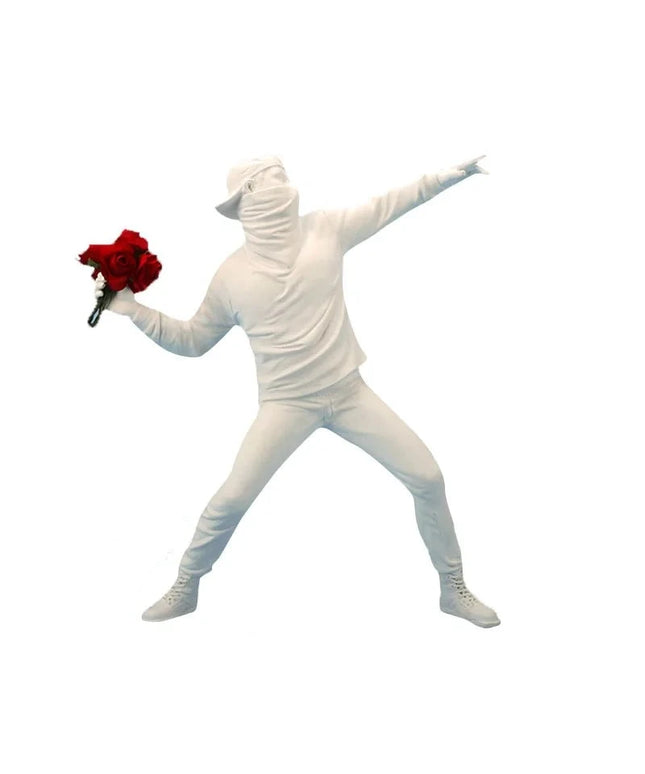 Figurine Banksy Sculpture "Flower thrower" blanc
