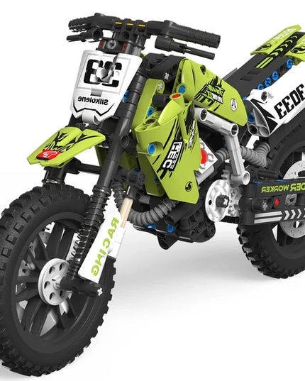Figurine de Construction - Motocross Verte