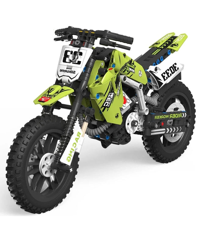 Figurine de Construction - Motocross Verte