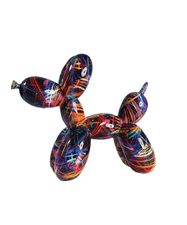 Figurine Chien Ximon en résine ballon graffiti