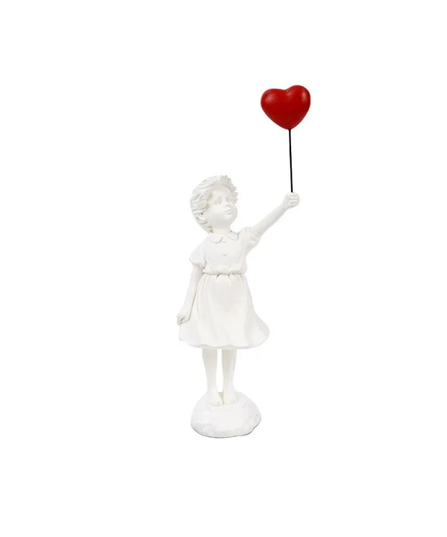 Figurine Banksy Sculpture "Heart Girl" blanc