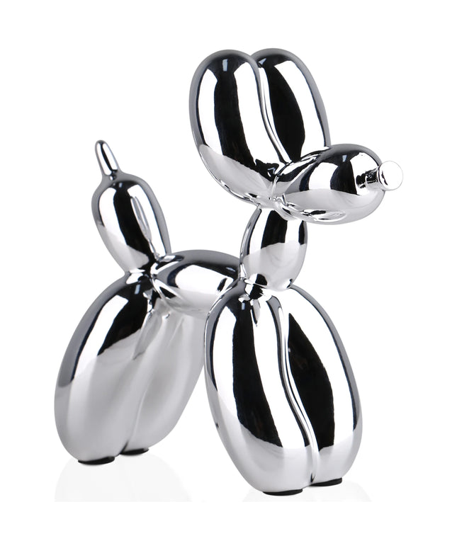 Figurine Chien Ash en Résine Argent