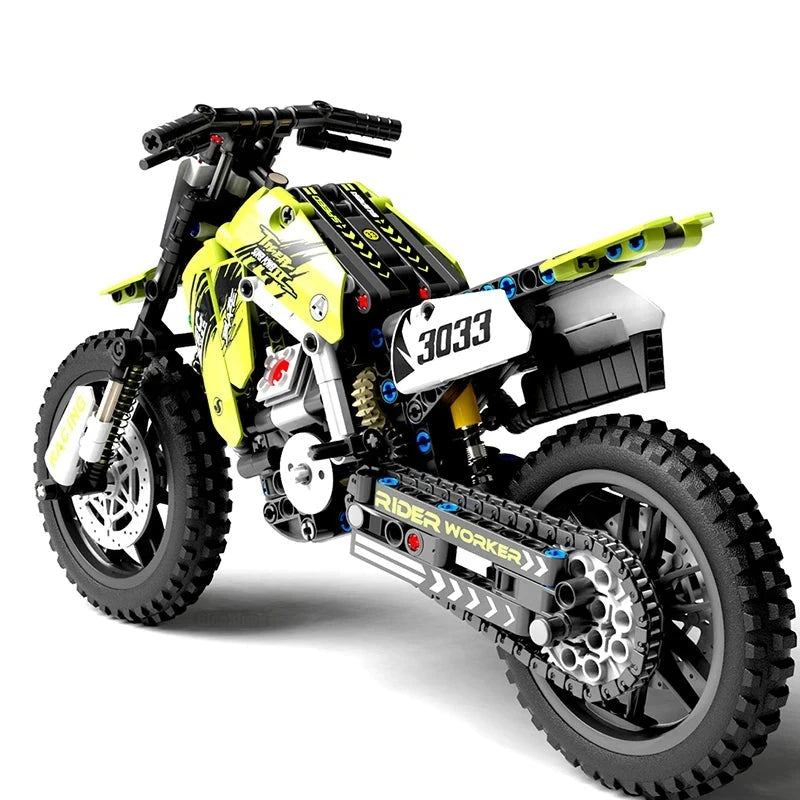 Figurine de Construction - Motocross Verte 3