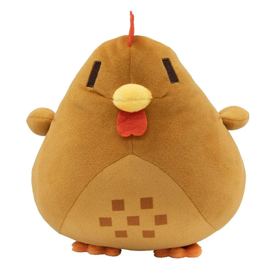 Figurine Peluche Animal - Poule 20 cm marron