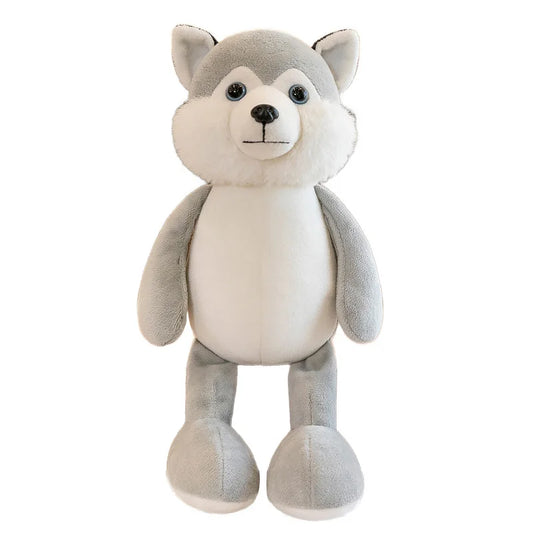 Figurine Peluche Animal - Husky gris 25 cm