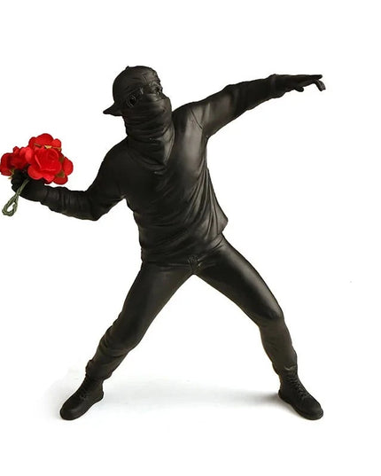 Figurine Banksy Sculpture "Flower thrower" noir