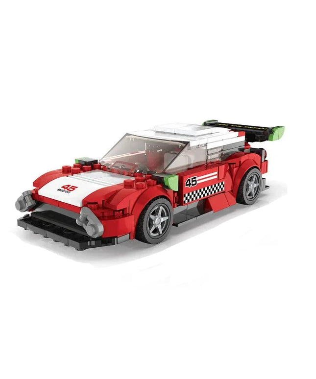 Figurine de Construction - Voiture de Sport Rouge & Blanc