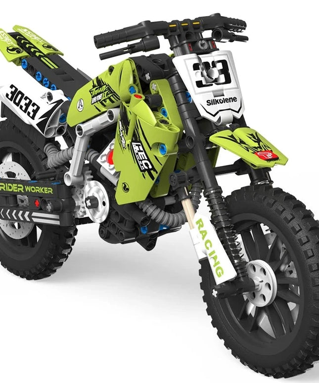 Figurine de Construction - Motocross Verte 2
