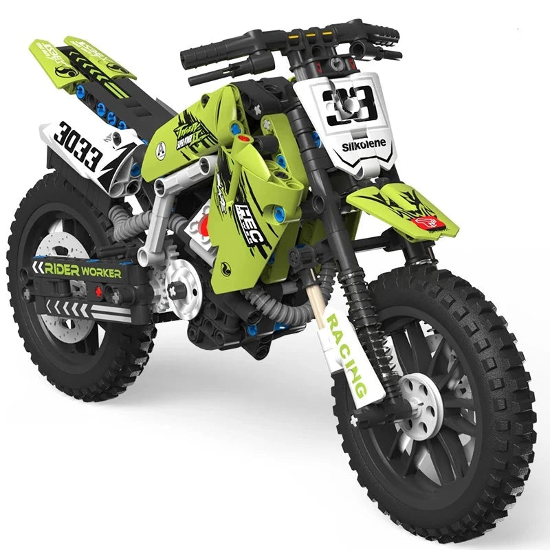 Figurine de Construction - Motocross Verte 2