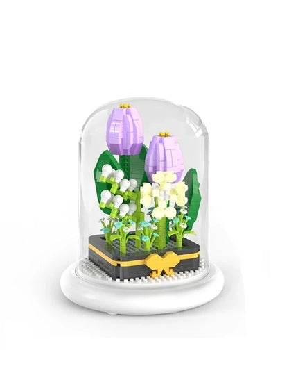 Figurine de Construction Terrarium de Fleurs #J 13.5 cm