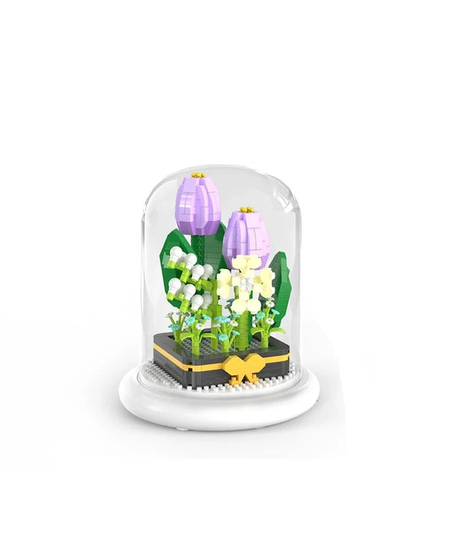 Figurine de Construction Terrarium de Fleurs #J 13.5 cm