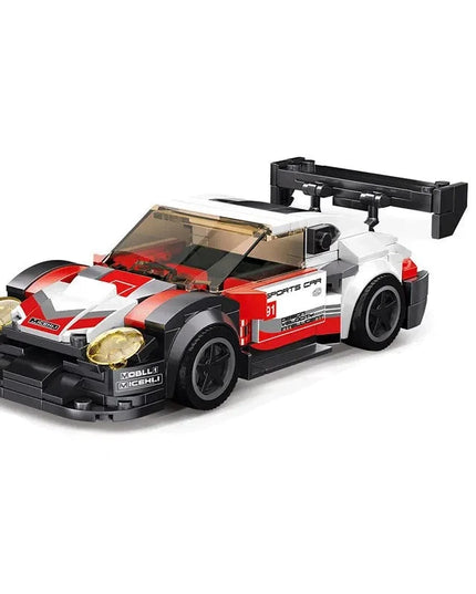 Figurine de Construction - Voiture de Sport Rouge & Noir