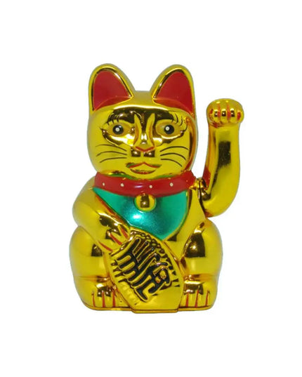 Figurine Chat Porte-Bonheur Or