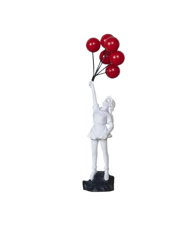 Figurine Banksy Sculpture "Flying Balloon Girl" blanc