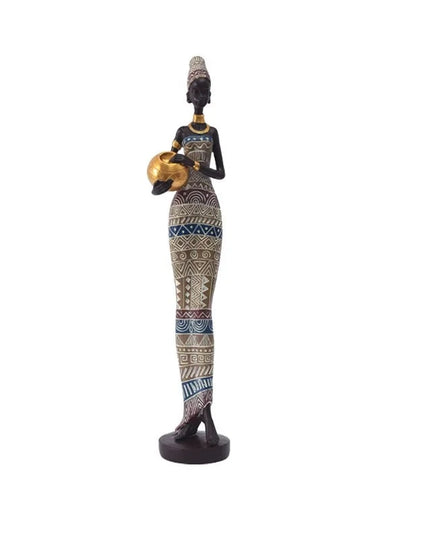 Figurine Femme Africaine - Chapeau 42 cm