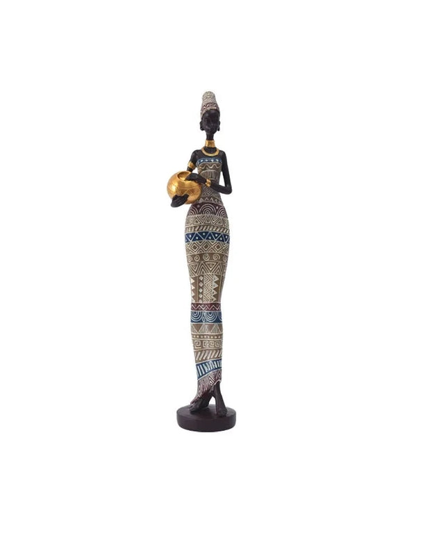Figurine Femme Africaine - Chapeau 42 cm