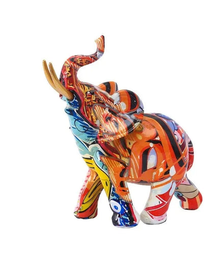 Figurine Éléphant Orin Graffiti Orange