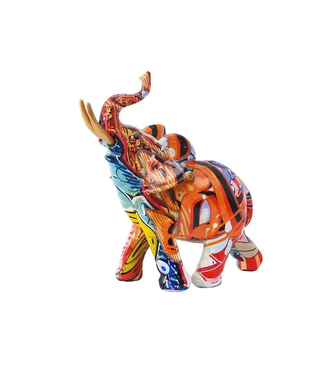 Figurine Éléphant Orin Graffiti Orange