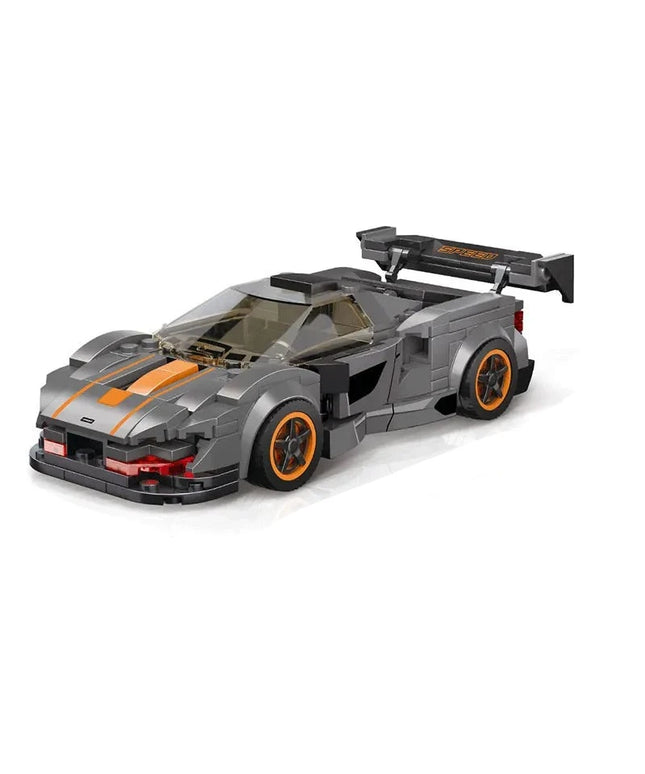 Figurine de Construction - Voiture de Sport Gris & Orange