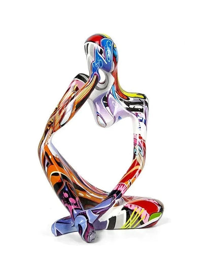 Figurine Penseur en Résine multicolore