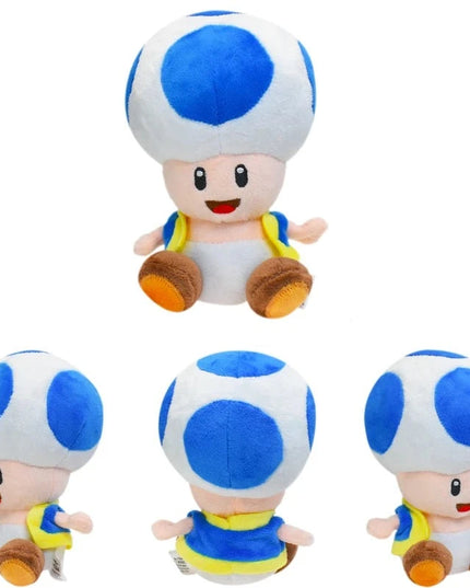 Figurine Peluche Super Mario - Toad Bleu 16 cm
