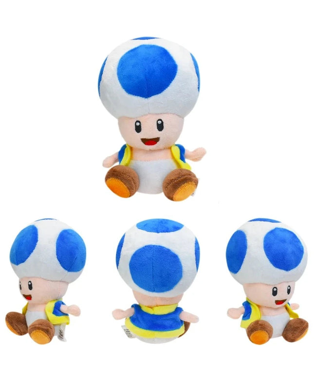 Figurine Peluche Super Mario - Toad Bleu 16 cm