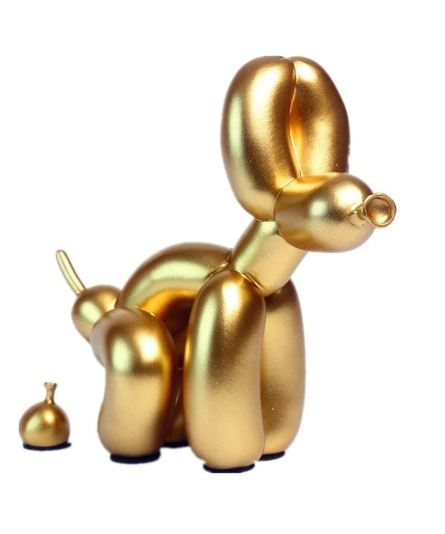 Figurine Balloon Doggy Poo Or 22 cm