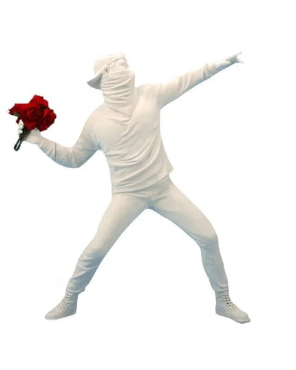 Figurine Banksy Sculpture "Flower thrower" blanc