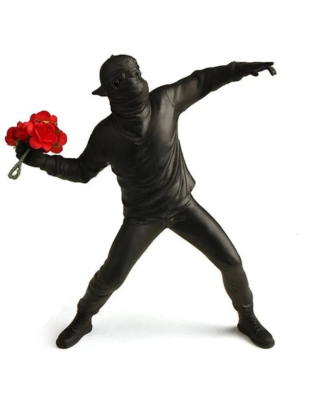 Figurine Banksy Sculpture "Flower thrower" noir