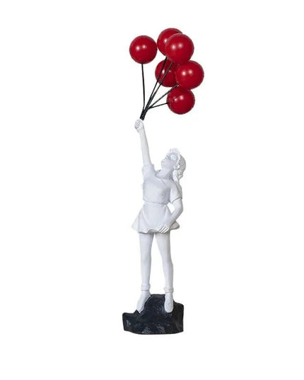 Figurine Banksy Sculpture "Flying Balloon Girl" blanc