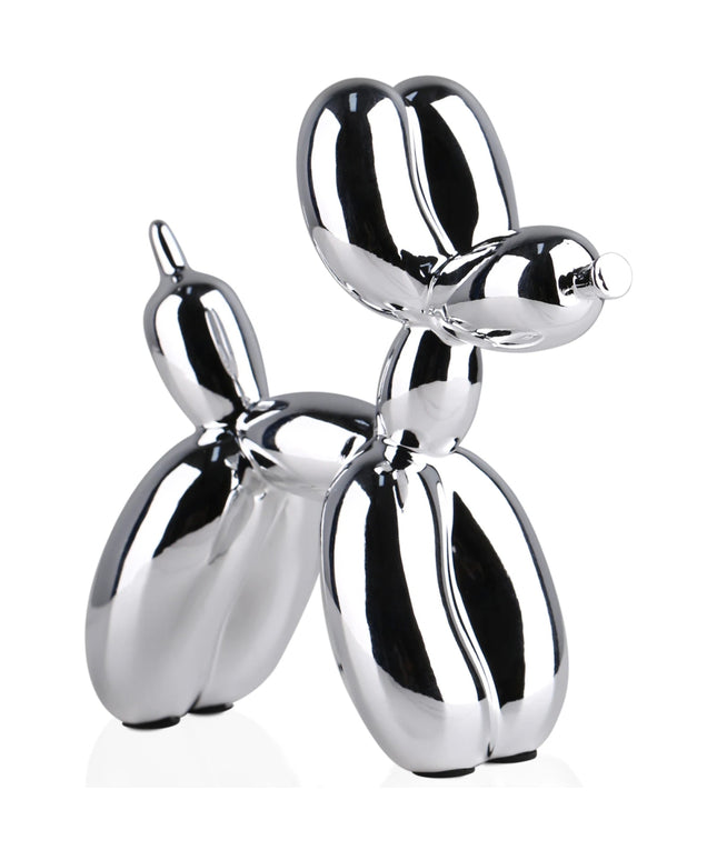 Figurine Chien Ash en Résine Argent