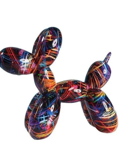 Figurine Chien Ximon en résine ballon graffiti