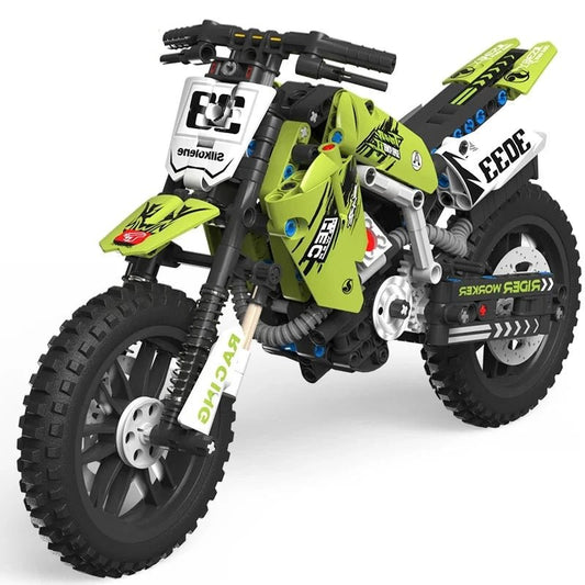 Figurine de Construction - Motocross Verte