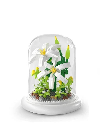 Figurine de Construction Terrarium de Fleurs #A 13.5 cm