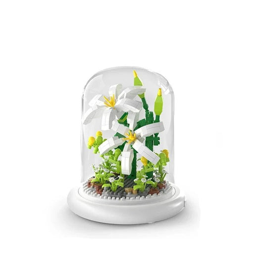 Figurine de Construction Terrarium de Fleurs #A 13.5 cm