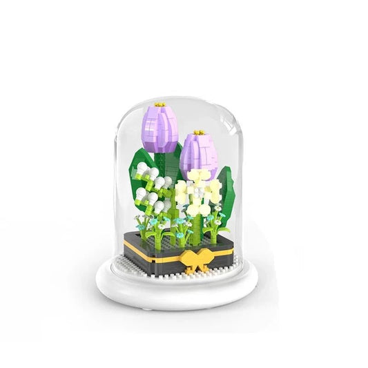 Figurine de Construction Terrarium de Fleurs #J 13.5 cm