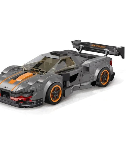 Figurine de Construction - Voiture de Sport Gris & Orange
