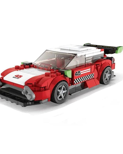 Figurine de Construction - Voiture de Sport Rouge & Blanc