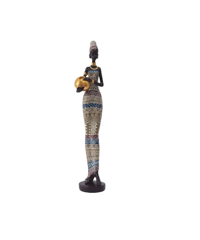 Figurine Femme Africaine - Chapeau 42 cm