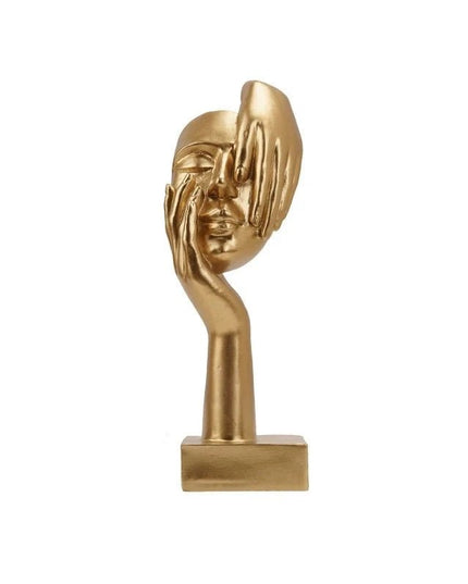 Figurine Visage Caresse Or 25 cm